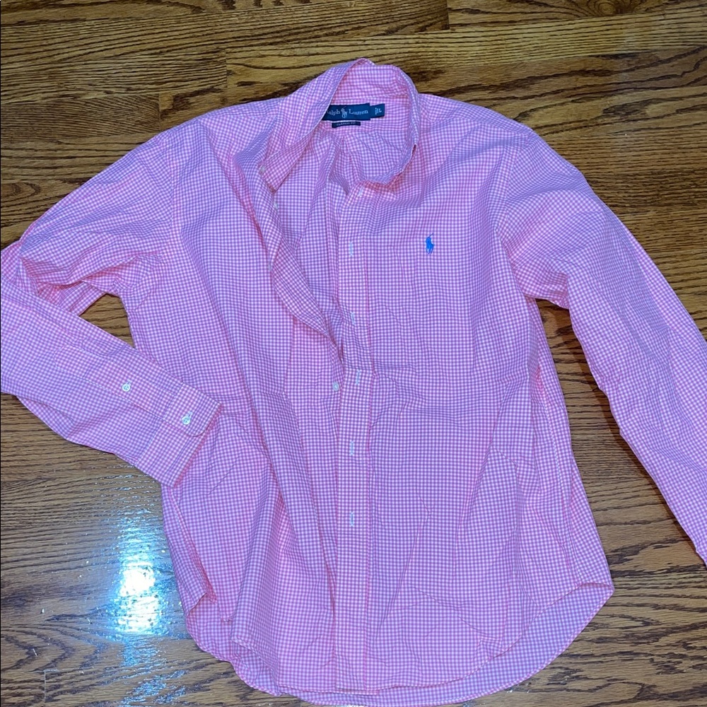 Ralph Lauren Men's Pink Checkered Button Down Shirt - Picture 3 of 4